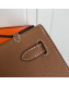 Hermes Mini Kelly 22 Clutch Bag in Epsom Leather(Half Handmade) Brown 