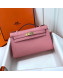 Hermes Mini Kelly 22 Clutch Bag in Epsom Leather(Half Handmade) Pink