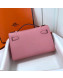 Hermes Mini Kelly 22 Clutch Bag in Epsom Leather(Half Handmade) Pink