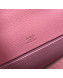 Hermes Mini Kelly 22 Clutch Bag in Epsom Leather(Half Handmade) Pink