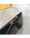 Fendi Roma Calfskin Lettering Clutch Black/Orange 2019