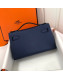 Hermes Mini Kelly 22 Clutch Bag in Epsom Leather(Half Handmade) Dark Blue