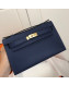 Hermes Mini Kelly 22 Clutch Bag in Epsom Leather(Half Handmade) Dark Blue