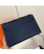 Hermes Mini Kelly 22 Clutch Bag in Epsom Leather(Half Handmade) Dark Blue