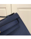 Hermes Mini Kelly 22 Clutch Bag in Epsom Leather(Half Handmade) Dark Blue