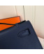 Hermes Mini Kelly 22 Clutch Bag in Epsom Leather(Half Handmade) Dark Blue