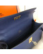 Hermes Mini Kelly 22 Clutch Bag in Epsom Leather(Half Handmade) Dark Blue