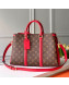 Louis Vuitton Monogram Canvas Soufflot MM Open Top Handle Bag M44816 Red 2019