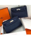 Hermes Mini Kelly 22 Clutch Bag in Epsom Leather(Half Handmade) Dark Blue