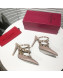 Valentino Heel Rockstud Mule Sandal 95mm Dusty Pink 2019