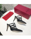 Valentino Heel Rockstud Mule Sandal 95mm Black 2019