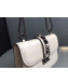 Valentino Small Chain Box Shoulder Bag in Calfskin White/Silver Grey 2019