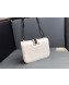 Valentino Small Chain Box Shoulder Bag in Calfskin White/Silver Grey 2019