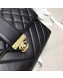 Chanel Quilted and Chevron Calfskin Large Flap Bag with Top Handle AS0712 Black 2019