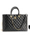 Chanel Quilted Vintage Calfskin Large Shopping Bag Black 2019