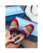 Gucci Leather Slipper Mule with Embroidery Patch Red 2019