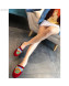 Gucci Leather Slipper Mule with Embroidery Patch Red 2019