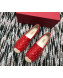 Valentino Rockstuds Lambskin Espadrilles Red 2019