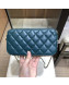 Chanel Quilted Lambskin Double Clutch with Chain AP0738 Blue 2019