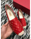 Valentino Rockstuds Lambskin Espadrilles Red 2019