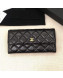 Chanel Classic Quilted Lambskin Flap Wallet A50096 Black/Gold