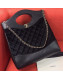 Chanel Quilted Velvet 31 Large Shopping Bag Black 2019