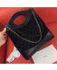 Chanel Quilted Velvet 31 Large Shopping Bag Black 2019