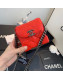 Chanel Quilted Leather Box Clutch with Chain Red 2019