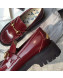 Gucci Leather Horsebit Lug Sole Loafers Burgundy 2019