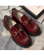 Gucci Leather Horsebit Lug Sole Loafers Burgundy 2019