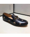 Gucci Men's Jordaan Bee Calfskin Leather Horsebit Loafer Black/Gold