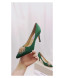 Jimmy Choo Silk Crystal Heel Pump Green 2019