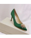 Jimmy Choo Silk Crystal Heel Pump Green 2019