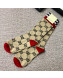 Gucci GG Medium Socks Gold/Red 2019