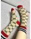 Gucci GG Medium Socks Gold/Red 2019