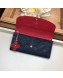 Louis Vuitton Emilie Wallet in Monogram Empreinte Leather M63918 Navy Blue/Red