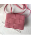 Bottega Veneta Cassette Mini Crossbody Bag in Maxi-Weave Lambskin Pink 2019