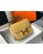 Hermes Constance 18/23cm in Crocodile Embossed Calf Leather Light Yellow/Gold 2019 (Half Handmade)