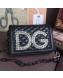 Dolce&Gabbana Crystal DG Girls Shoulder Bag Quilted Nappa Leather Black 2018