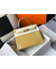 Hermes Kelly 25/28cm in Crocodile Embossed Calf Leather Light Yellow/Gold 2019 (Half Handmade)