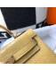 Hermes Kelly 25/28cm in Crocodile Embossed Calf Leather Light Yellow/Gold 2019 (Half Handmade)