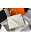 Hermes Kelly 25/28cm in Crocodile Embossed Calf Leather White/Gold 2019 (Half Handmade)