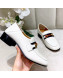 Gucci Lambskin Horsebit Loafer with Web White 2019