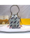 Fendi Mania Tresor Mini Bucket Bag with Tassel White 2018