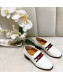 Gucci Lambskin Horsebit Loafer with Web White 2019