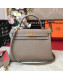 Hermes Kelly 32cm in Original Togo Leather Bag Light Grey