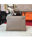 Hermes Kelly 32cm in Original Togo Leather Bag Light Grey