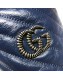 Gucci GG Diagonal Marmont Mini Bucket Bag 575163 Blue/White 2019