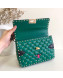 Valentino Monster Face Rockstud Spike Shoulder Bag Dark Green/Yellow 2019