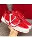 Valentino VLogo Calfskin Low-Top Sneakers Red 2019